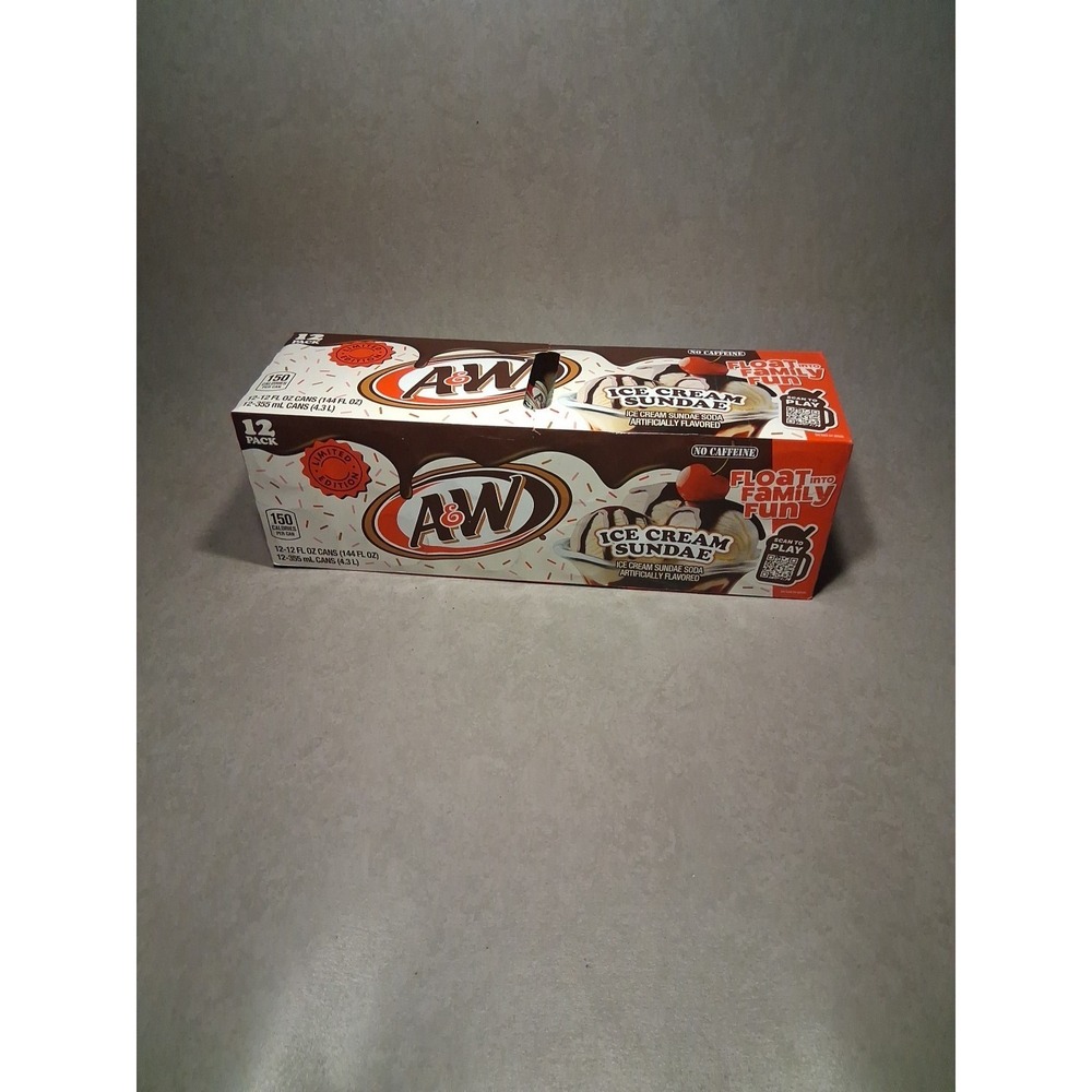 New A&W Ice Cream Sundae Soda 12 cans 12 fl oz Limited Edition Flavor!